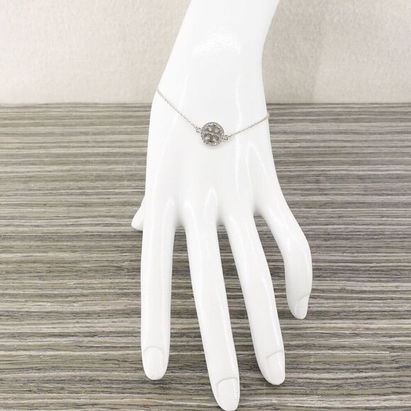 Tory Burch Miller Pave Chain Bracelet Silver OS - Picture 5 of 12